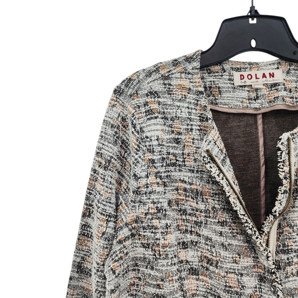 Dolan Women's Textured Zip Up Knit Leopard Business Casual Jacket - Multicolor - Picture 7 of 9